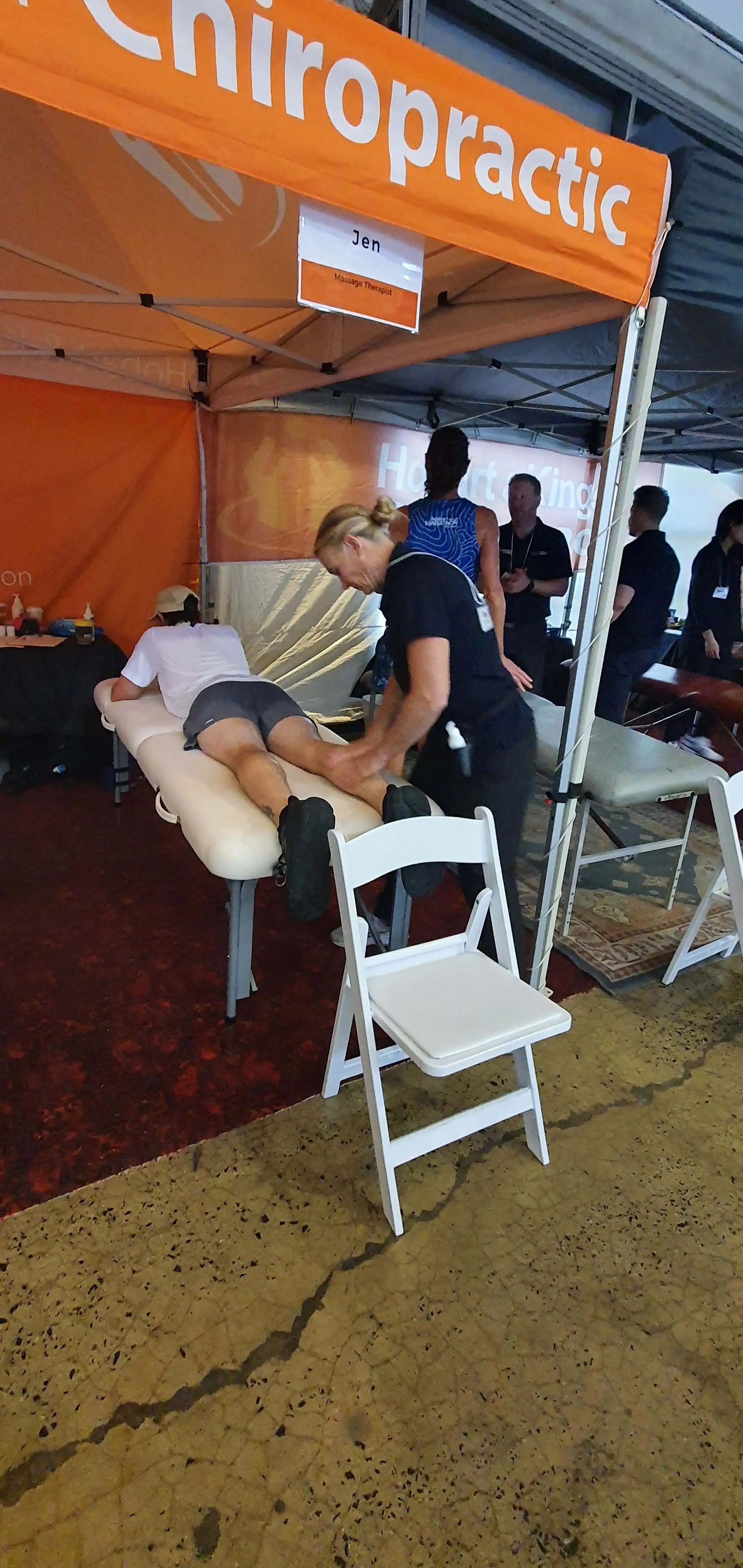 Hobart and Kingston Chiropractic providing care at Hobart Airport Marathon 2024