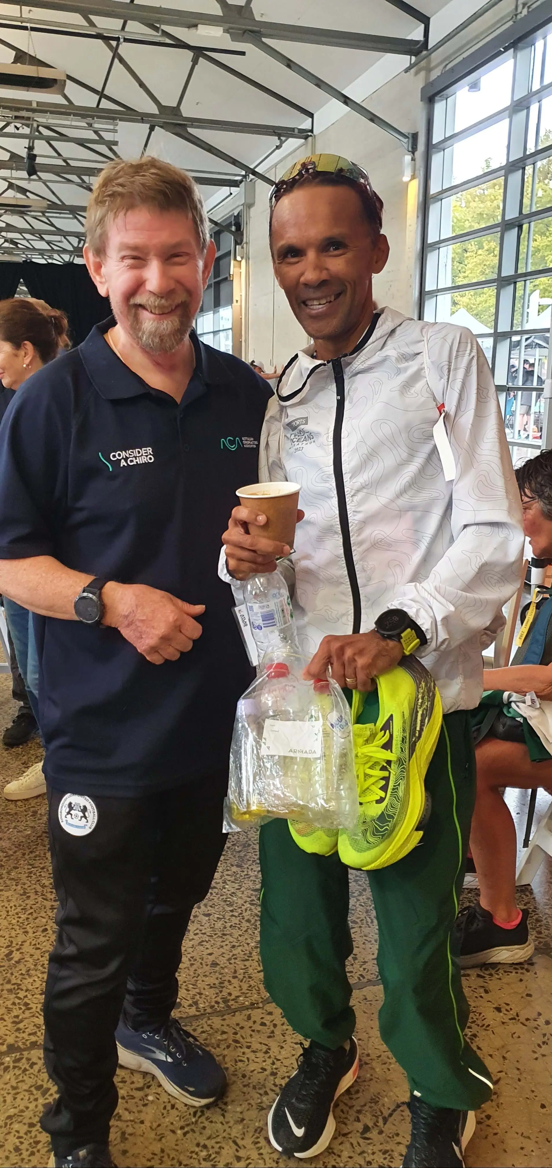 Hobart and Kingston Chiropractic providing care at Hobart Airport Marathon 2024