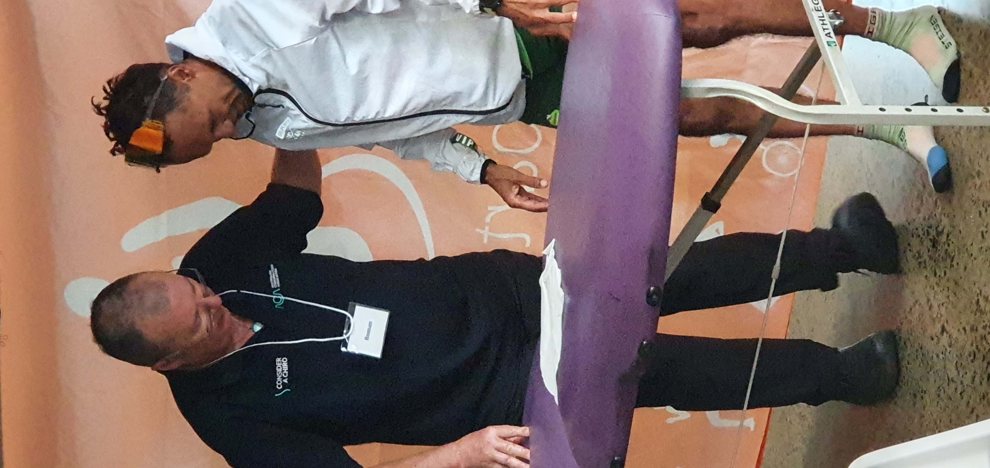 Hobart and Kingston Chiropractic providing care at Hobart Airport Marathon 2024