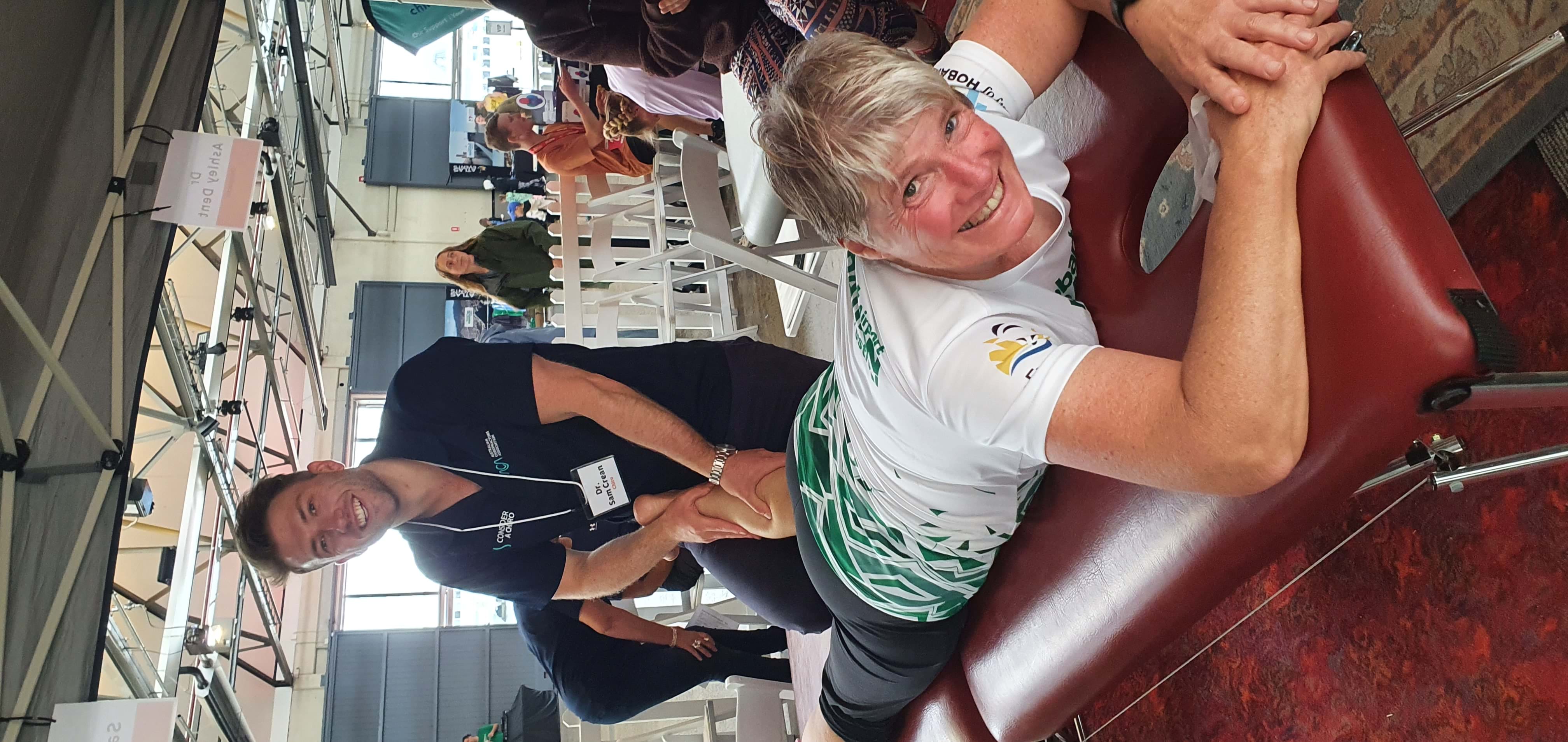 Hobart and Kingston Chiropractic providing care at Hobart Airport Marathon 2024