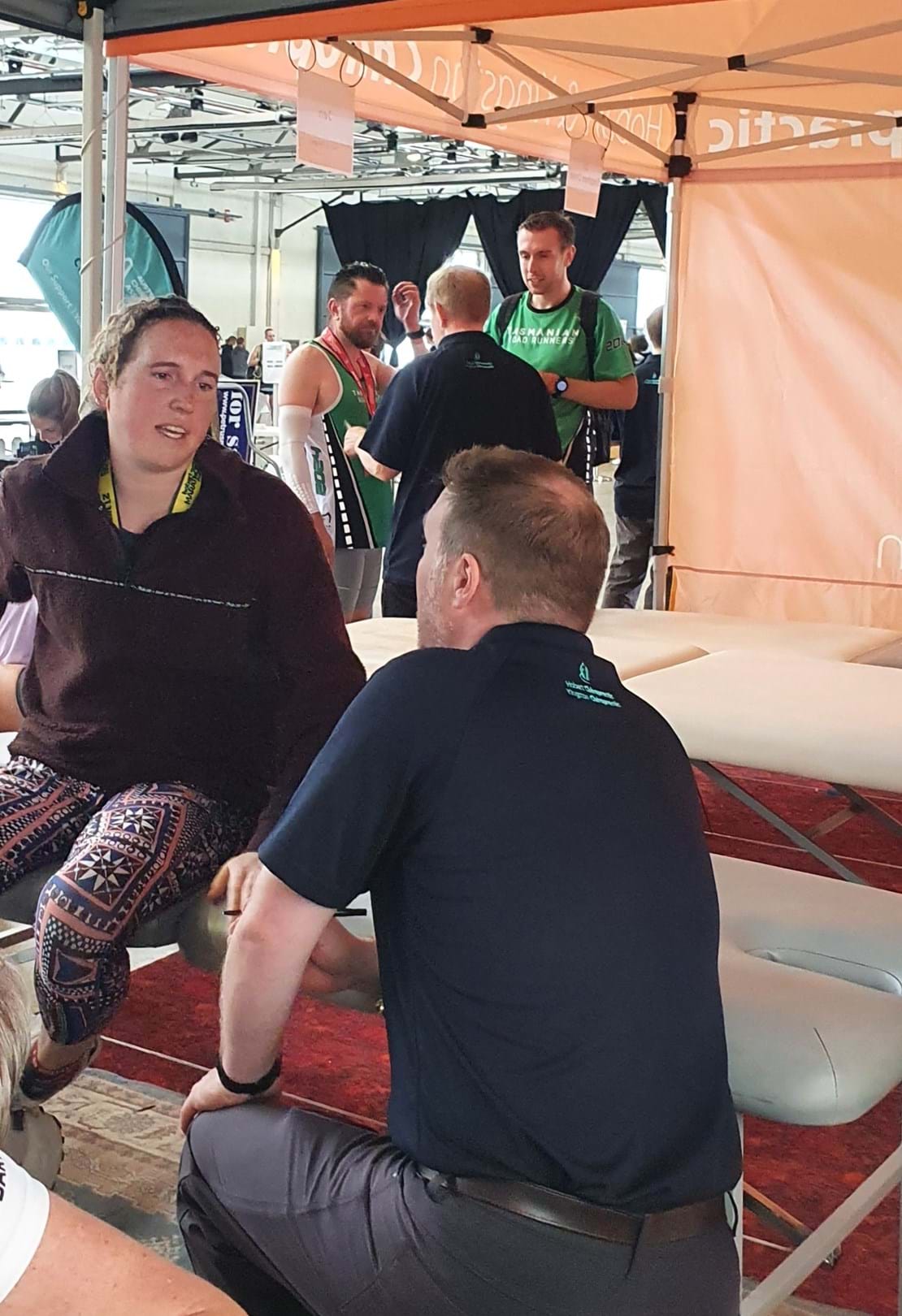 Hobart and Kingston Chiropractic providing care at Hobart Airport Marathon 2024
