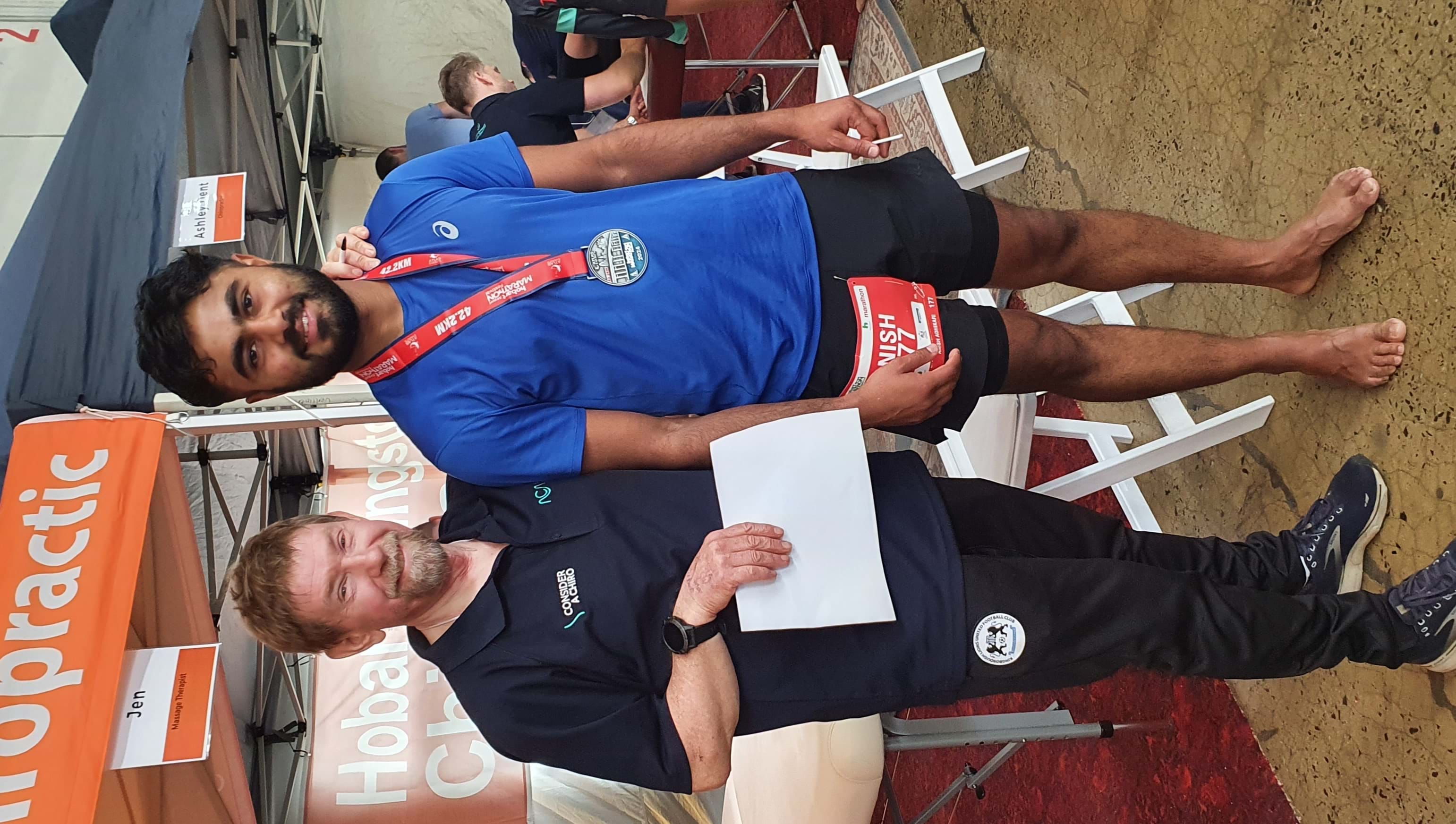 Hobart and Kingston Chiropractic providing care at Hobart Airport Marathon 2024