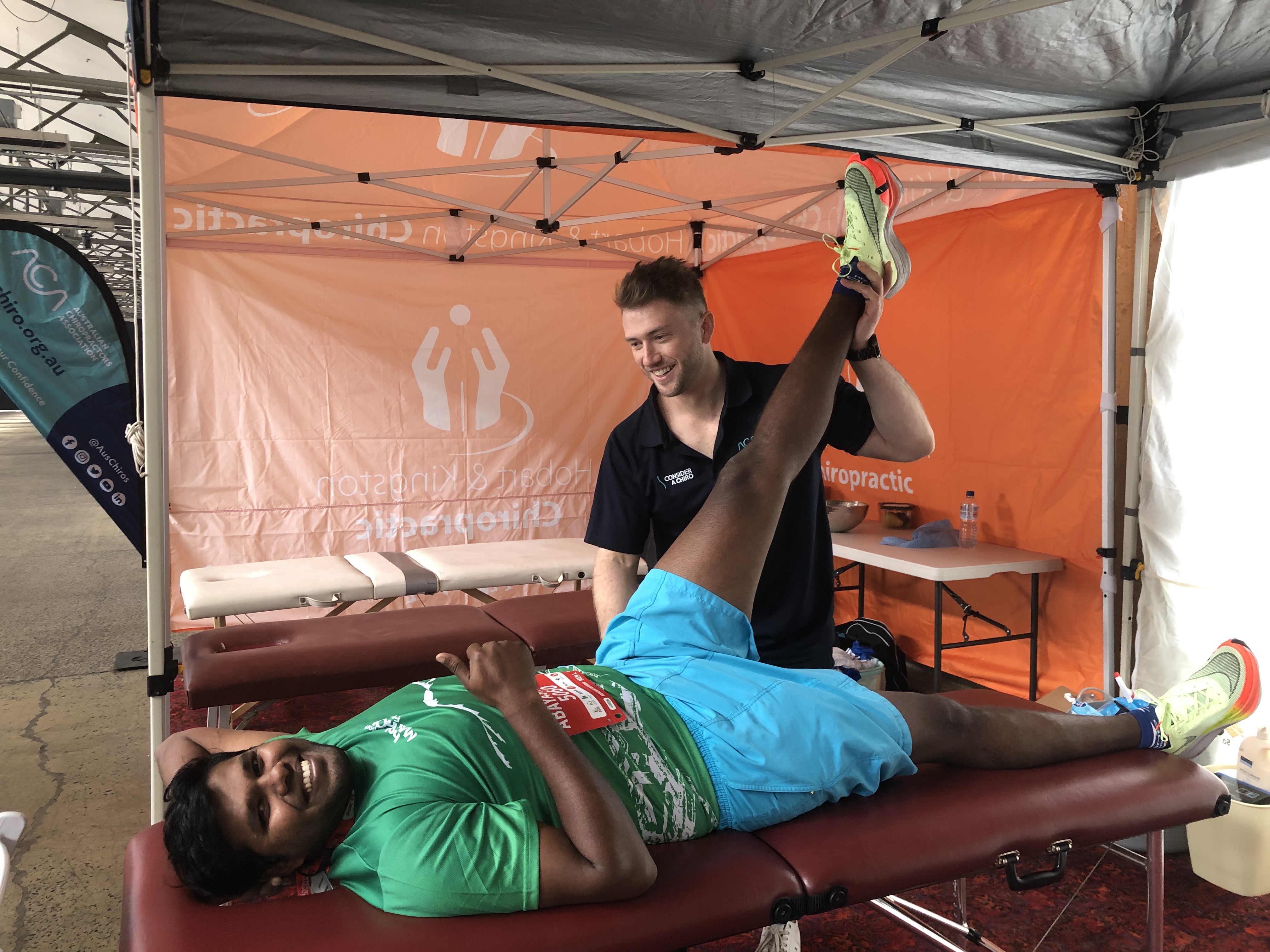 Hobart and Kingston Chiropractic helping runners at the Hobart Airport Marathon